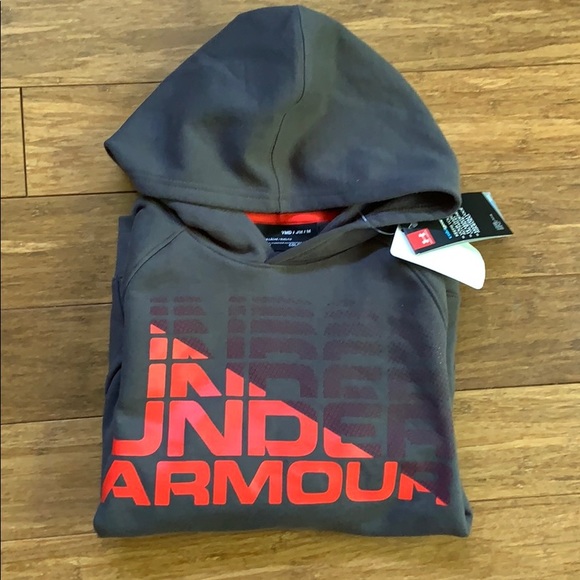 NEW UNDER ARMOUR UA Boys Grey Hoodie YM Medium Kids
